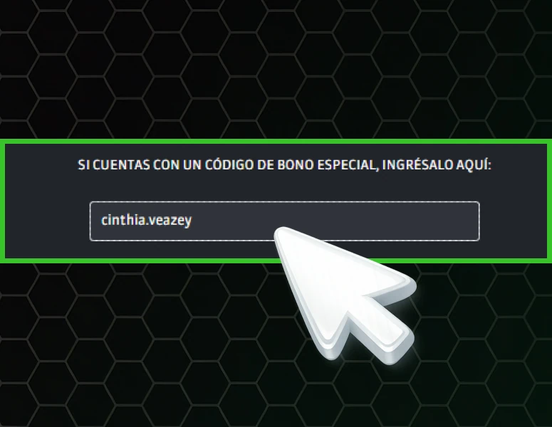 Ingreso del código promocional