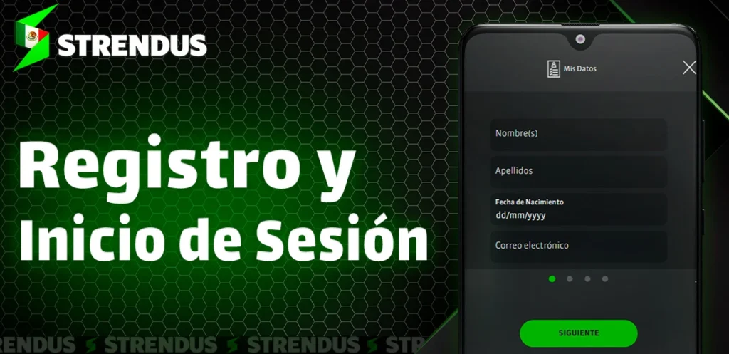 Proceso de registro en Strendus