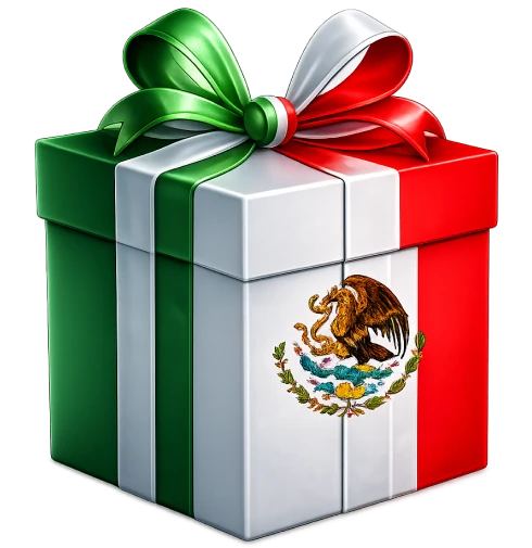 Regalo en los colores de la bandera de México