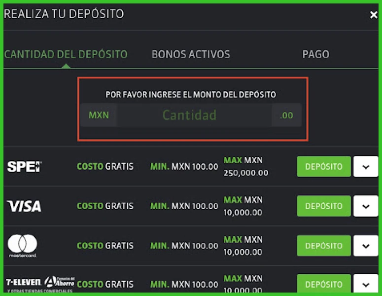 Aplicación del código en el primer depósito