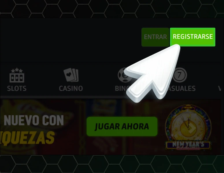 Clic en el botón de registro